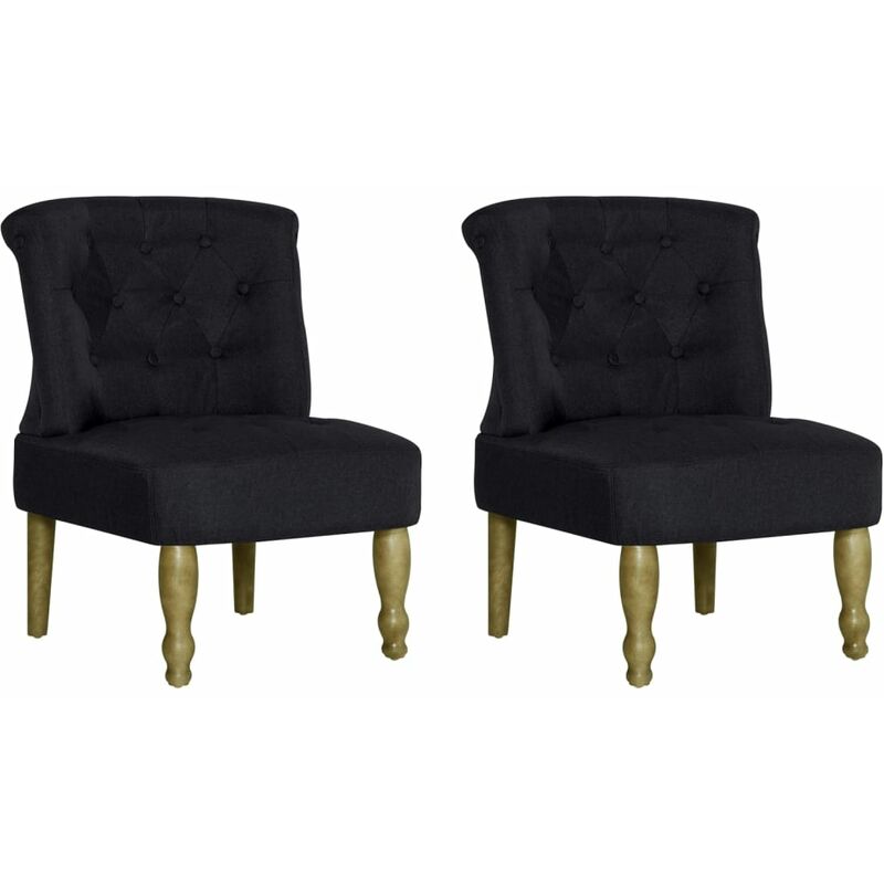 

Sillón Francés de Tela 2 Unidades Negra - Negro - Vidaxl