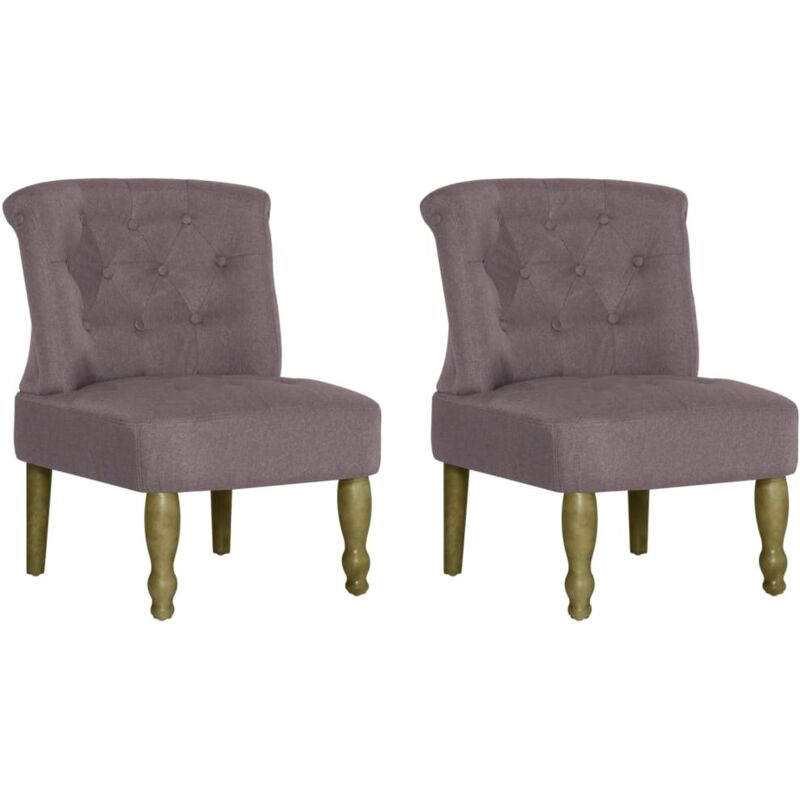 

Sillón Francés de Tela 2 Unidades Gris Taupe - Gris Topo - Vidaxl