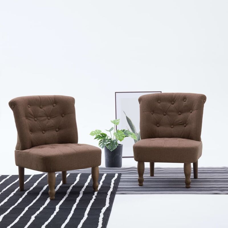

Sillón francés de tela marrón