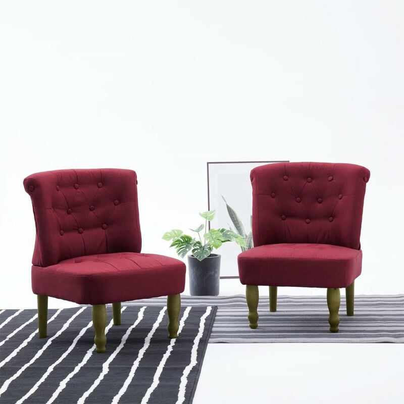 

Sillon frances de tela rojo vino tinto