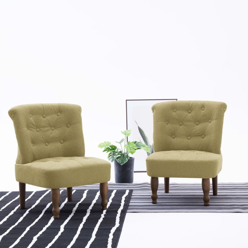 

Sillón francés de tela verde