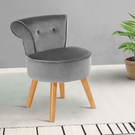 Sillón Frog de terciopelo gris