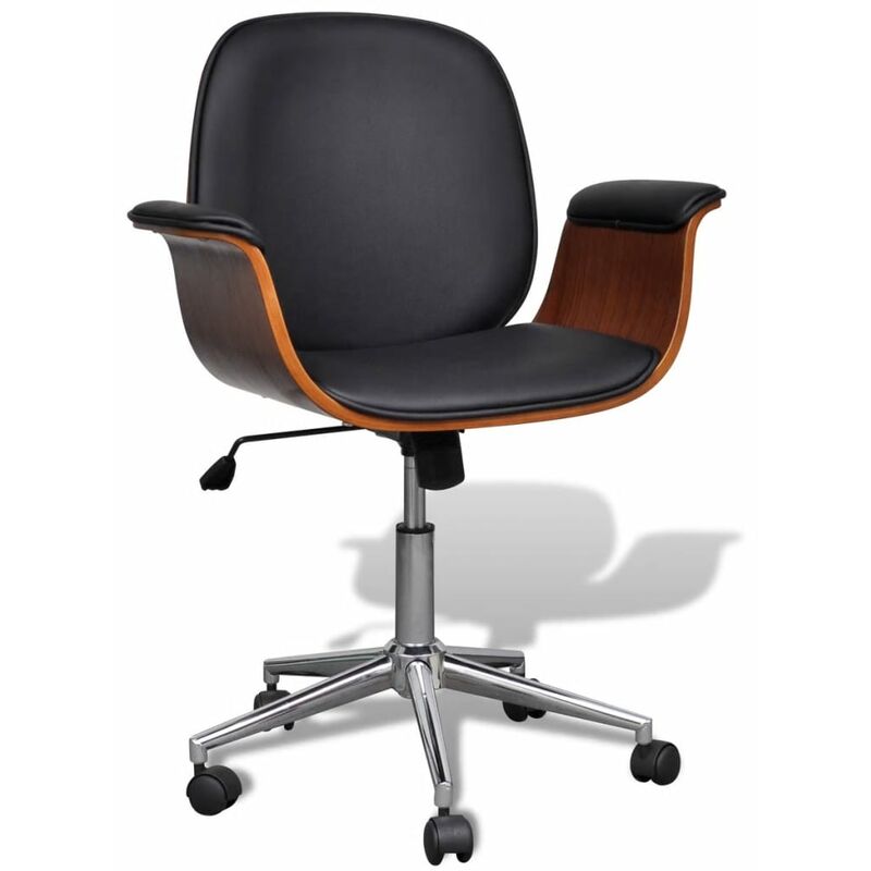 

Sillón giratorio de madera curvada y cuero sintético