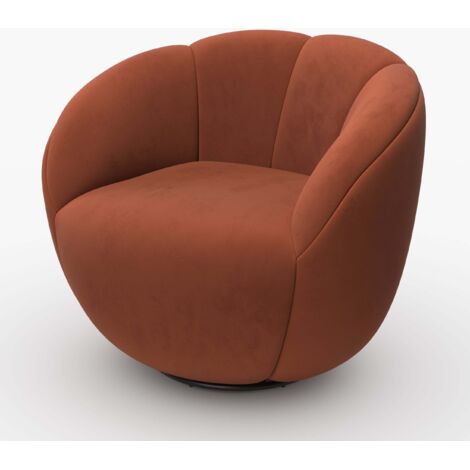 Sillón giratorio de terciopelo burdeos - Ysé