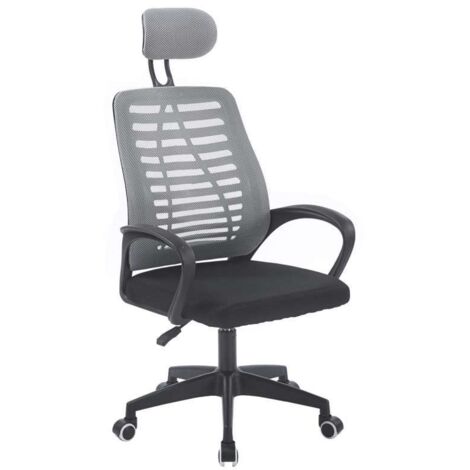 Sillón giratorio elevable gamer Kneck Red transpirable en negro/gris, 106/116cm(alto) 58.5cm(ancho) 56cm(fondo).