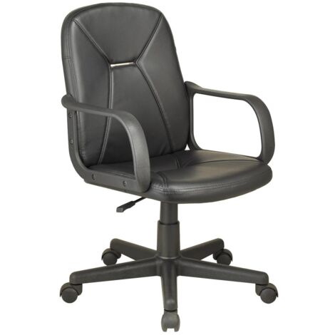 Sillon giratorio Genesis en simil piel negro, 100-110 cm(alto)62 cm(ancho)62 cm(largo)