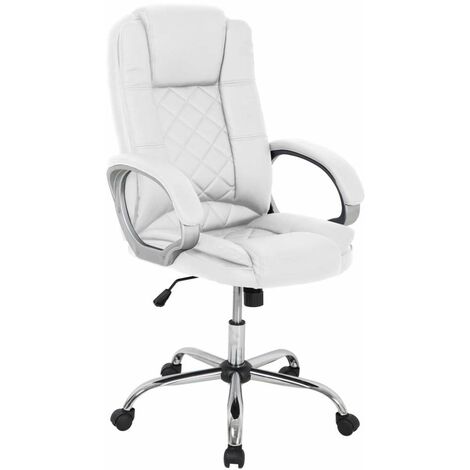 Sillón giratorio Inmaculada en polipiel blanco, 66,5 x 51 x 111-120 cm (ancho x largo x alto)