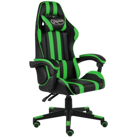 Sillón giratorio para ordenador office estudio de videojuegos y polipiel verde 020024227