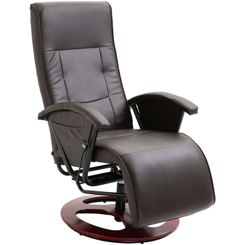 

Sillón Giratorio para TV de Cuero Artificial Marrón - Marrón - Vidaxl
