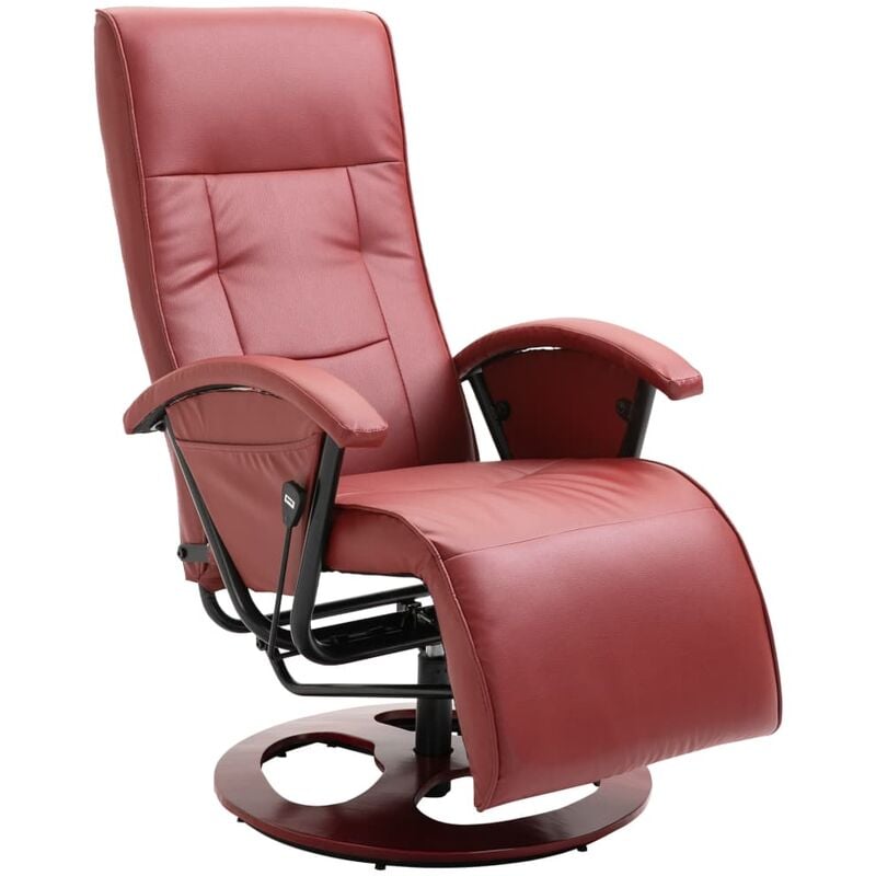 

Sillón Giratorio para TV de Cuero Artificial Vino Tinto - Rojo - Vidaxl