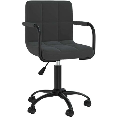 Sillón giratorio silla para ordenador oficina estudio terciopelo negro 020024166