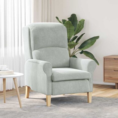 sillón Gris claro 76 x 94 x 102 cm Terciopelo