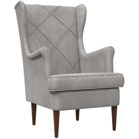 sillón Gris Claro Terciopelo