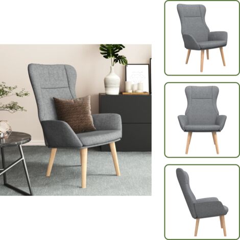 Sillón gris claro - vidaXL Sillón de relax de tela gris claro - Sillón de descanso