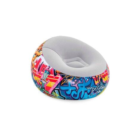 Bestway 75086 Pouf Gonfiabile Rotondo Con Luce LED Integrata, Bianca, 102X97X71  cm, Multicolor