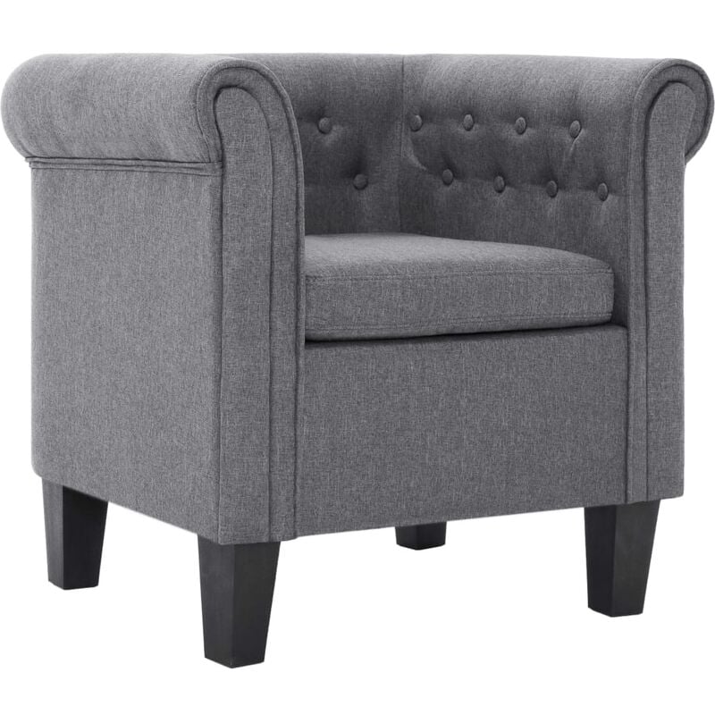 

vidaXL Sillón con Cojín de Tela Gris Claro - Gris