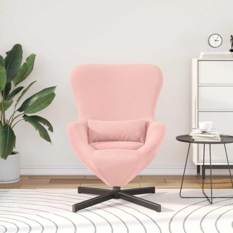 Sillón huevo Rosa 63 x 73 x 90 cm Tejido parecido a lana rizada