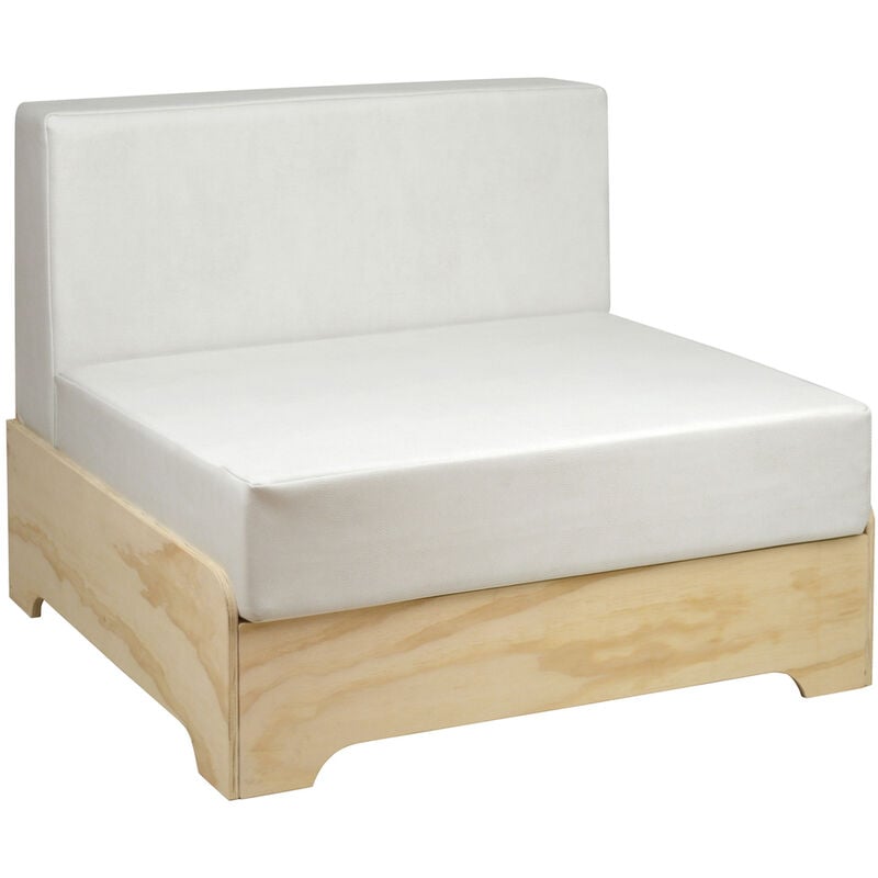 

Sillón industrial BOX con cojines de polipiel blanco roto 80x80x64cm