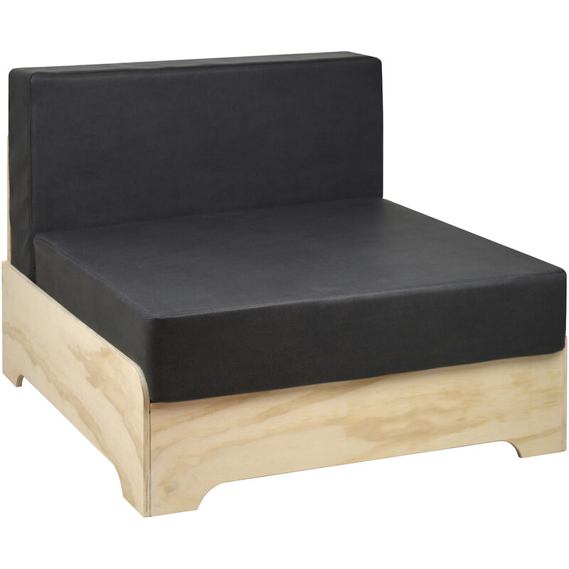 

Sillón industrial BOX con cojines de polipiel gris oscuro 80x80x64cm