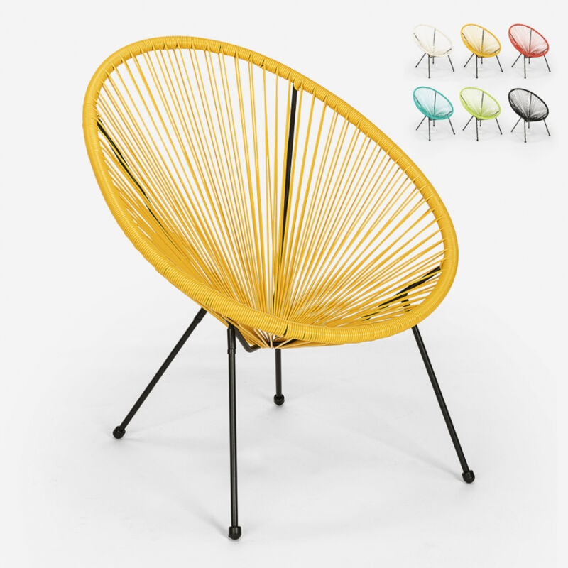 

Sillón interior y silla de jardín speghetti diseño Acapulco moderno Sunflower | Amarillo