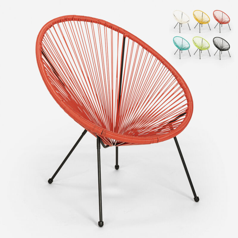 

Sillón interior y silla de jardín speghetti diseño Acapulco moderno Sunflower | Rojo