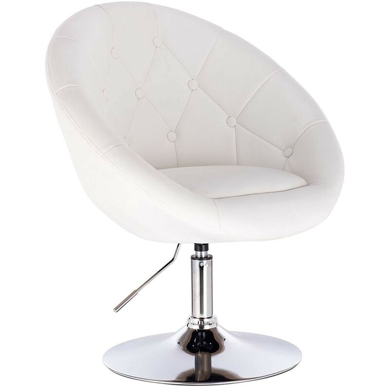 

Sillón JAMAL, cromado, similpiel blanca