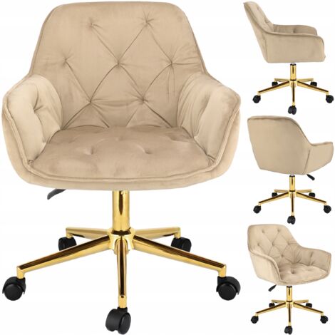 Sillón LARGO beige sobre pie dorado