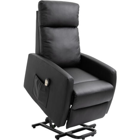 HOMCOM Sillón Levanta Personas Sillón Relax Eléctrico Sillón Elevador Reclinable 145° con Control Remoto Reposapiés para Personas Mayores 67x95x105 cm