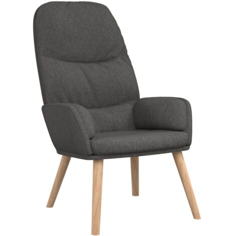 Sillón lounge de diseño moderno, sillón para dormitorio en tela gris oscuro DEC026690