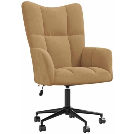 Sillón lounge sofá sillón con ruedas de diseño moderno en terciopelo marrón DEC026725