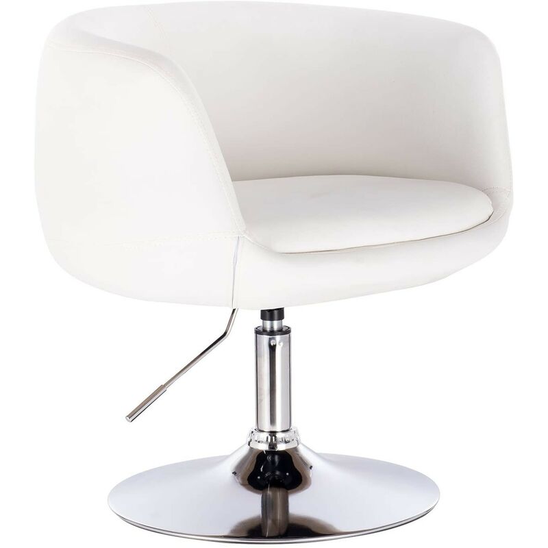 

Sillón MARITZA, cromado, similpiel blanca