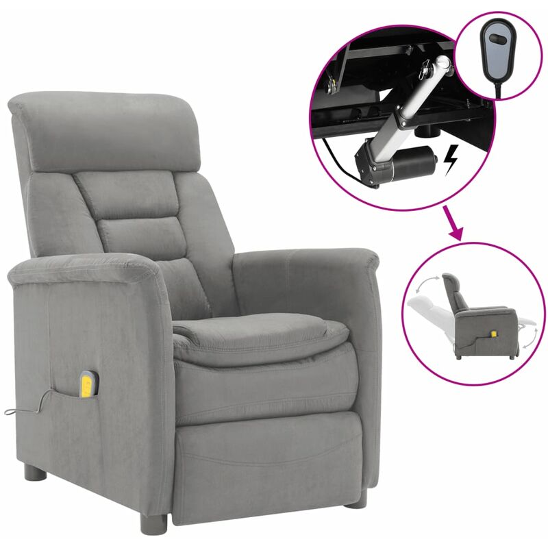 

Sillón masaje eléctrico reclinable ante sintético gris claro