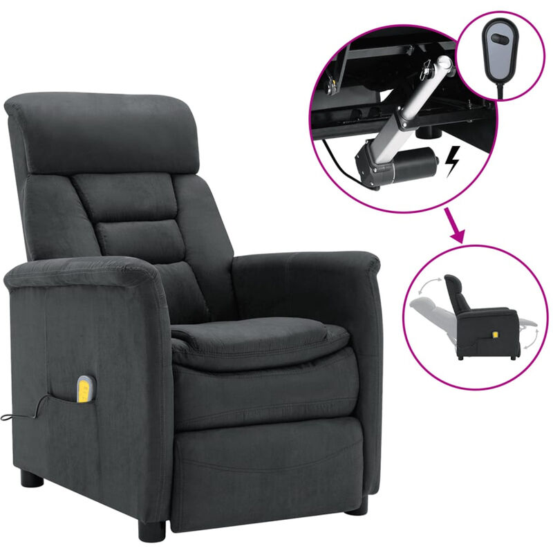 

Sillon masaje electrico reclinable ante sintetico gris oscuro