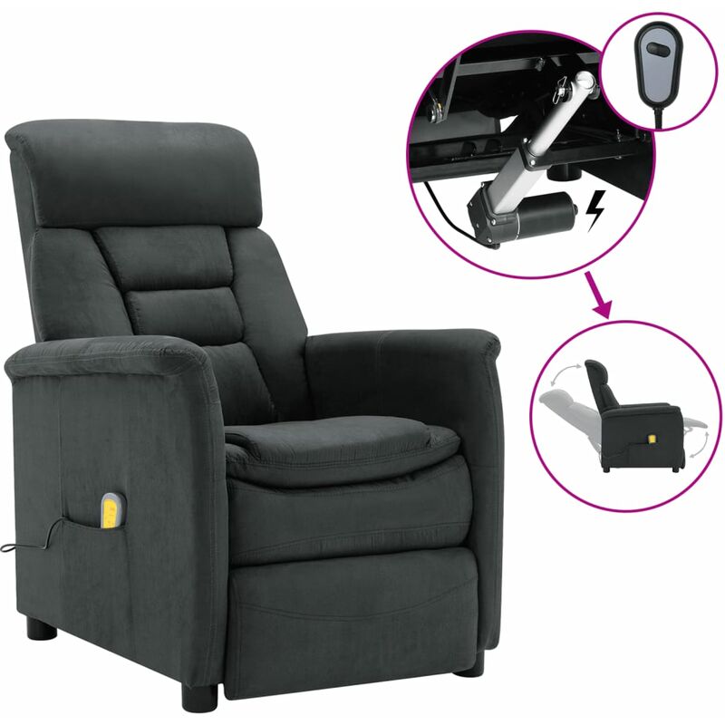 

Sillón masaje eléctrico reclinable ante sintético gris oscuro