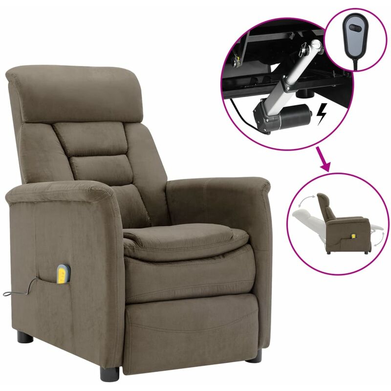 

Sillón masaje eléctrico reclinable ante sintético gris taupe