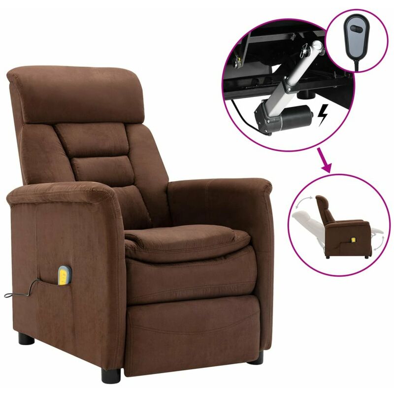 

Sillon masaje electrico reclinable piel sintetica ante marron