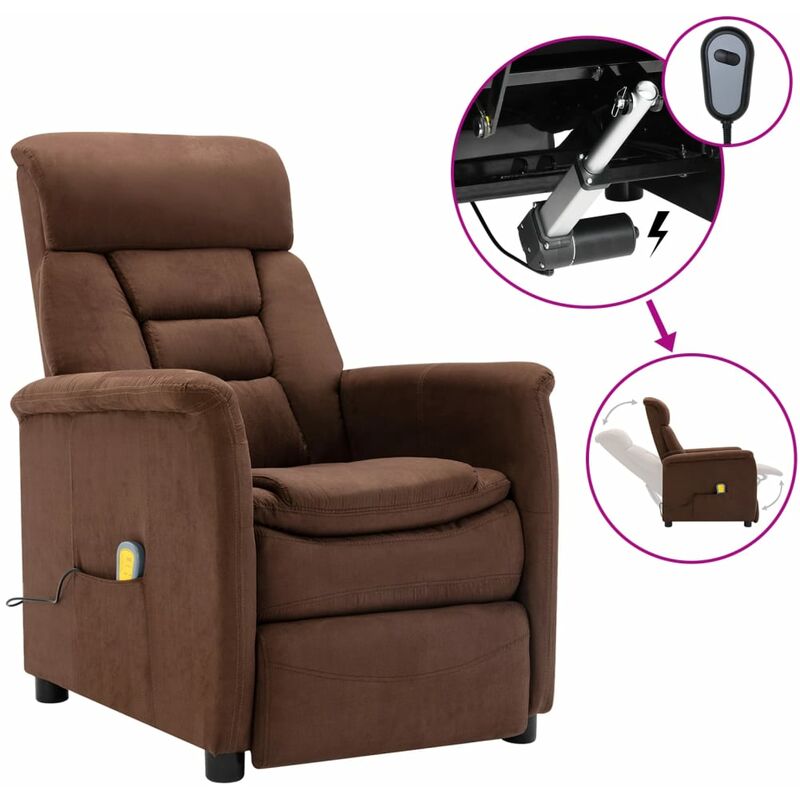 

Sillón masaje eléctrico reclinable piel sintética ante marrón