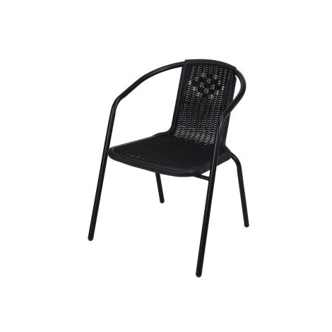 Sillon metal resina ratan negro