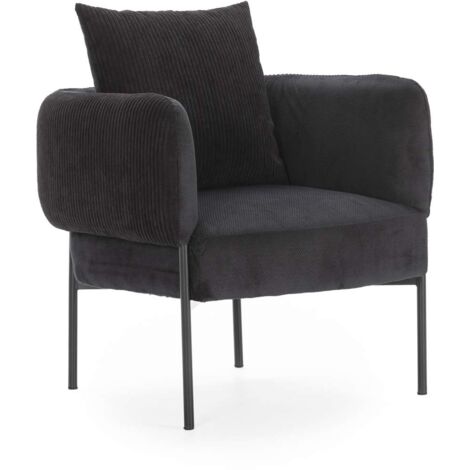 Sillón modelo Bali tapizado textil negro, 75cm(alto) 73cm(ancho) 78cm(largo)
