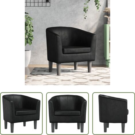 Sillón moderno -  Sillón cuero sintético negro