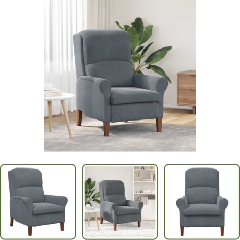 Sillón moderno -  sillón Gris oscuro 76 x 94 x 102 cm Terciopelo