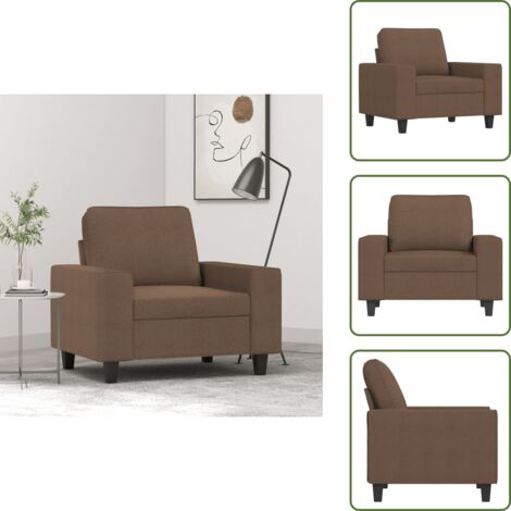 Sillón moderno - vidaXL Sillón de tela marrón 60 cm - Sillón cómodo