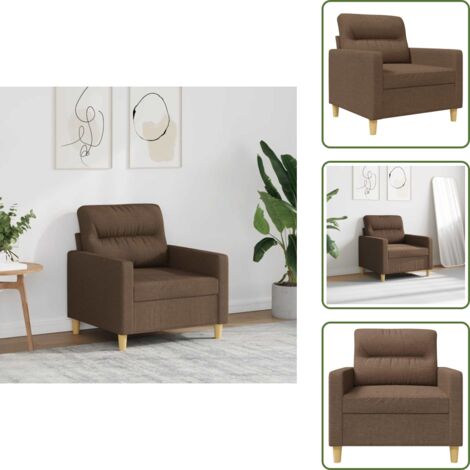Sillón moderno - vidaXL Sillón de tela marrón 60 cm - Sillón cómodo