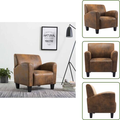 Sillón moderno - vidaXL Sillón marrón 70x69x72 cm piel sintética - Sillón ergonómico