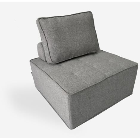 Sillón modular para el salón, modulaar de tela gris Raji
