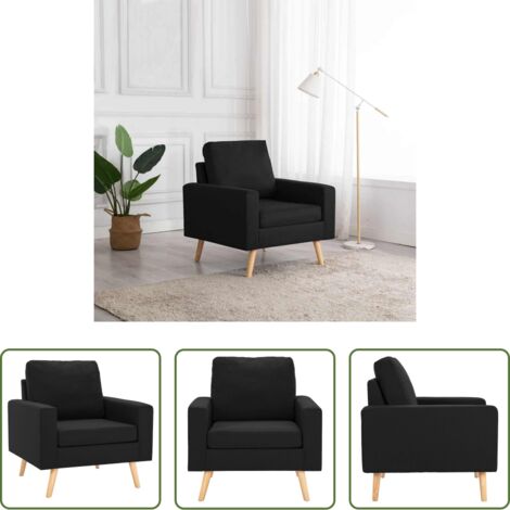 Sillón negro -  Sillón de tela negro