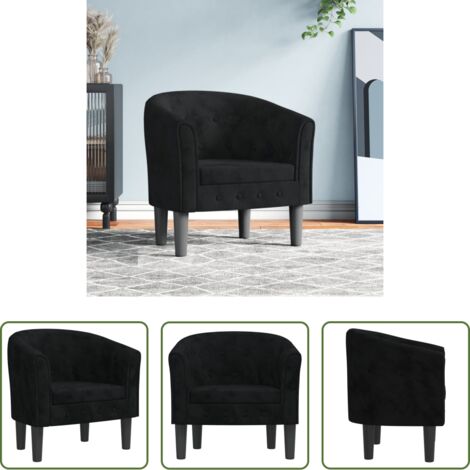 Sillón negro -  Sillón de terciopelo negro