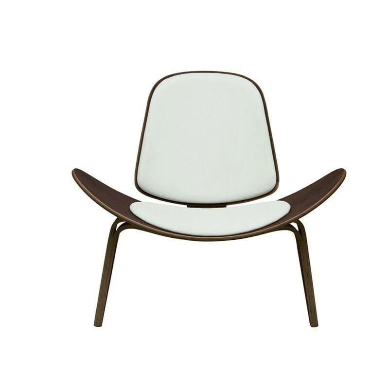 

Sillón NORDIC, nogal, piel regenerada blanca