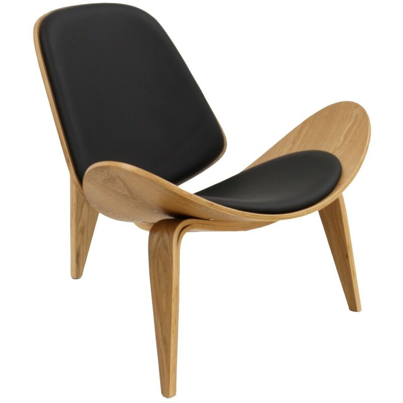 

Sillón NORDIC (T), fresno, similpiel negra