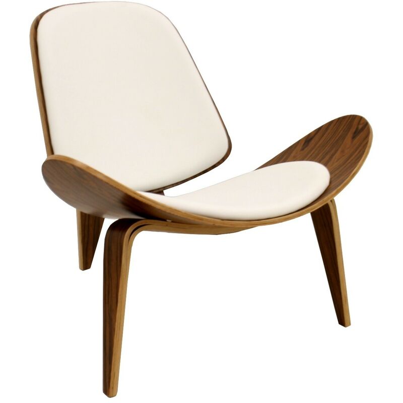 

Sillón NORDIC (T), palo rosa, similpiel blanca